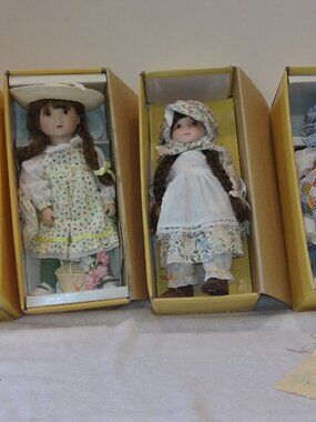 1980's Set of 4 Holly Hobbie Dolls Heather, Little Amy, Blue Girl & Robbie (NEW)